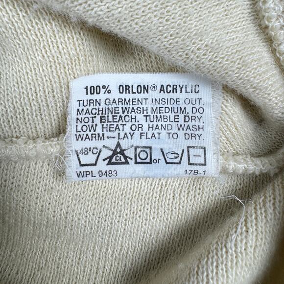 Vintage Robert Bruce Sweater Vest Men’s M Natural V-Neck 100% Orlon Acrylic‎ USA - Picture 6 of 8